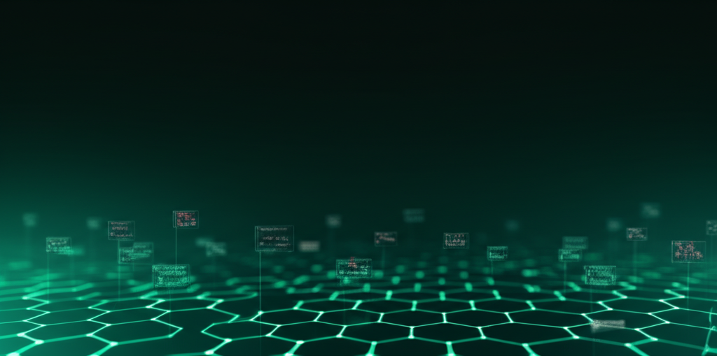 eBPF Kubernetes observability — dark futuristic visualization of kernel-level tracing and network topology