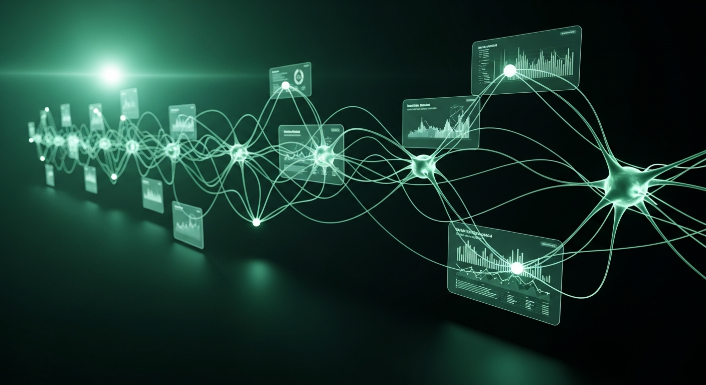 OpenTelemetry for AI Agents: distributed traces and LLM metrics visualization on dark teal background